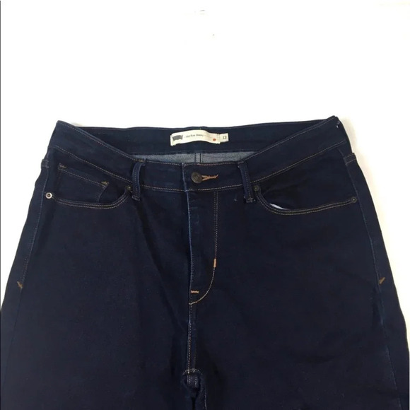 WJ147 Levi’s Mid Rise Dark Wash Skinny Jeans 12 - Picture 3 of 8